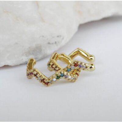 Rainbow path ear cuff