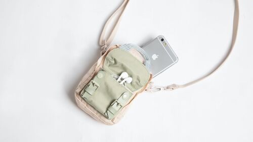 Macaroon Tiny Nature Pale Series - pochette à bandoulière format smartphone