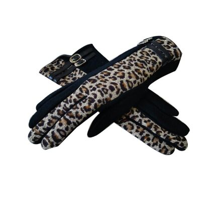 Frye Handschuhe mit Leopardenmotiv