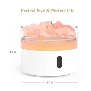 AATOM-27 - Diffuseur d'arômes de sel de l'Himalaya - Veilleuse - USB-C - Effet de flamme (sel inclus) - Vendu en 1x unité/s par extérieur 3