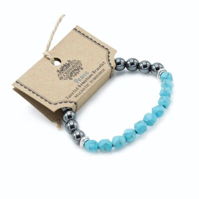FGemB-09 - Faceted Gemstone Bracelet - Magnetic Turquoise - Sold in 3x unit/s per outer