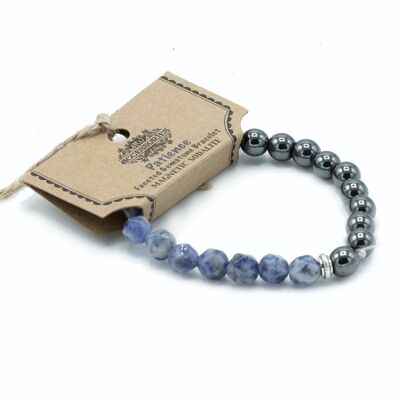 FGemB-11 - Bracelet à pierres précieuses à facettes - Sodalite magnétique - Vendu en 3x unité/s par extérieur