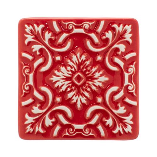 AZULEJO S/2 Posavasos Cuad. 9,5 Rojo MC130483