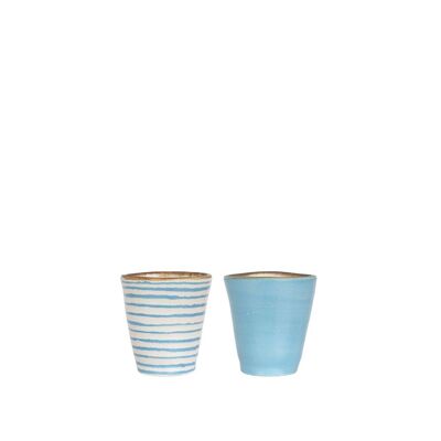 COMPORTA S/2 Verres Espresso 100ml Bleu Ass. MC130690