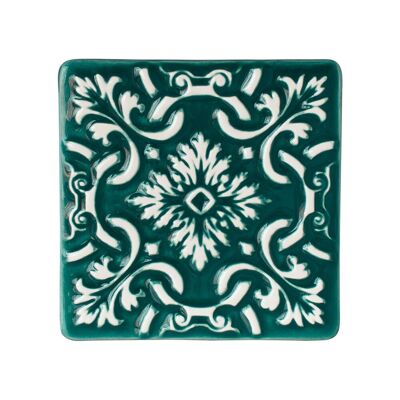 TILE S/2 Square Coasters. 9.5 Emerald Green MC130945