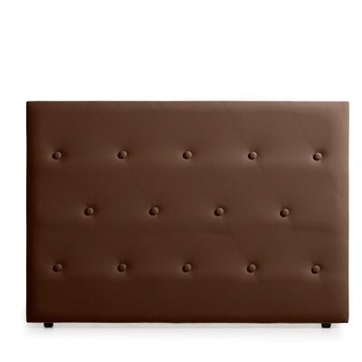 VENICE UPHOLSTERED HEADBOARD FEATHER LEATHER - DARK BROWN
