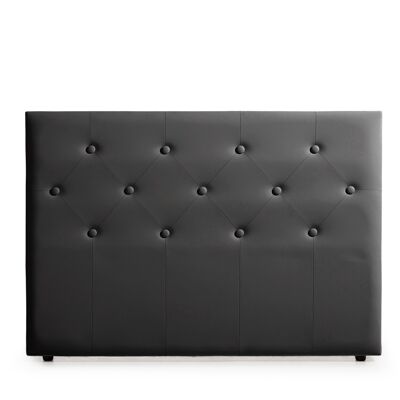 VICTORIA UPHOLSTERED HEADBOARD FEATHER LEATHER - DARK GRAY