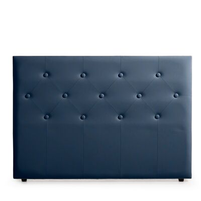 VICTORIA UPHOLSTERED HEADBOARD FEATHER LEATHER - DARK BLUE