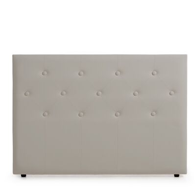 VICTORIA UPHOLSTERED HEADBOARD FEATHER LEATHER - LIGHT GRAY