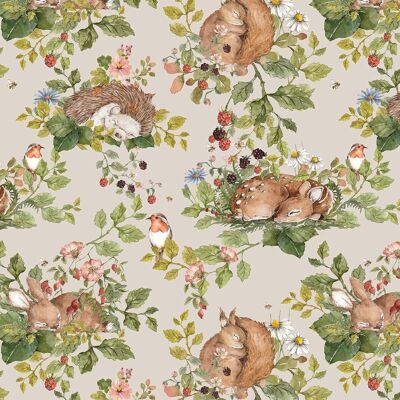 Little Sleepy Animals Light Wallpaper