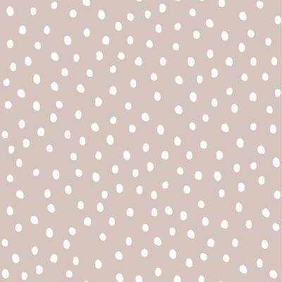 Papier peint SIMPLE pois irréguliers rose poudré blanc