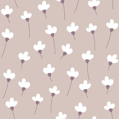 SIMPLE Daisies on powder pink Wallpaper