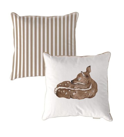 Deer Stripes Brown Cushion