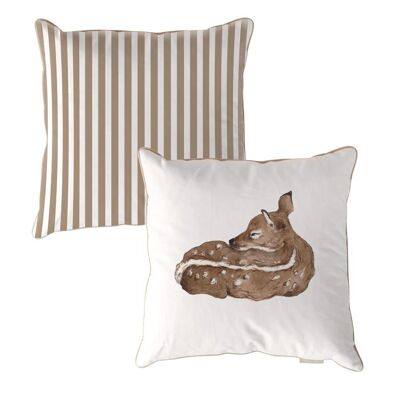 Deer Stripes Brown Cushion