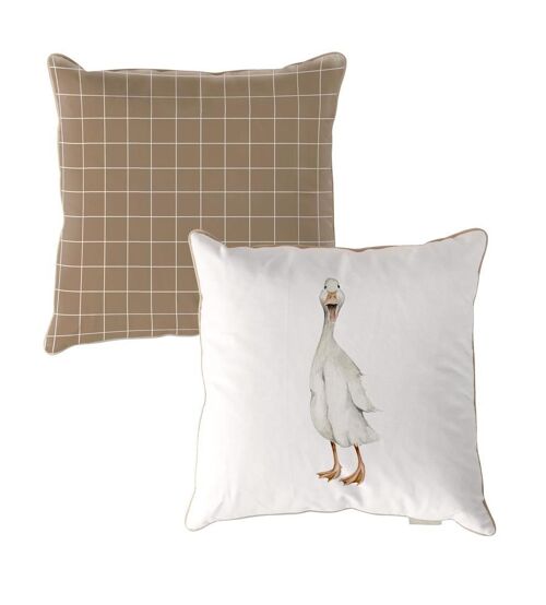 Duck Check Brown Cushion