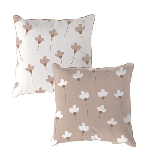Dandelions Pink and White Cushion