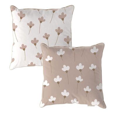 Dandelions Pink and White Cushion