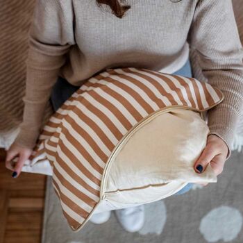 Coussin pissenlits rose et blanc 2