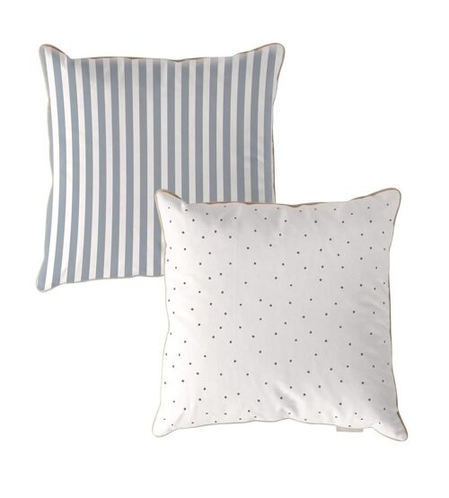 Dots Blue Stripes Blue Cushion
