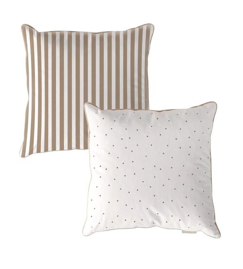 Dots Brown Stripes Brown Cushion