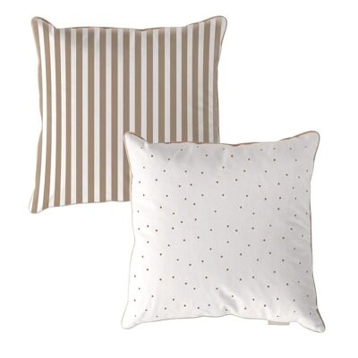 Dots Brown Stripes Brown Cushion