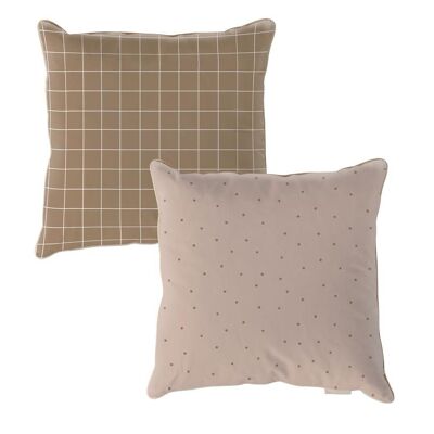 Dots Minimini Cuscino marrone a quadri rosa