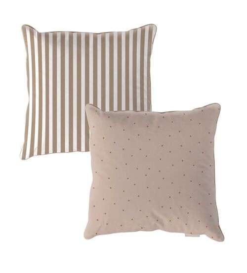 Dots Minimini Pink Stripes Brown Cushion