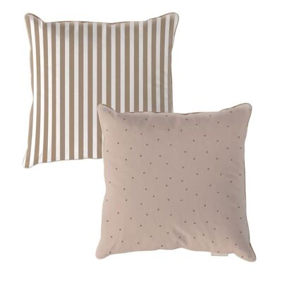 Dots Minimini Pink Stripes Brown Cushion