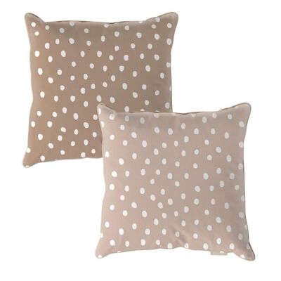 Cuscino a pois irregolari marrone e beige