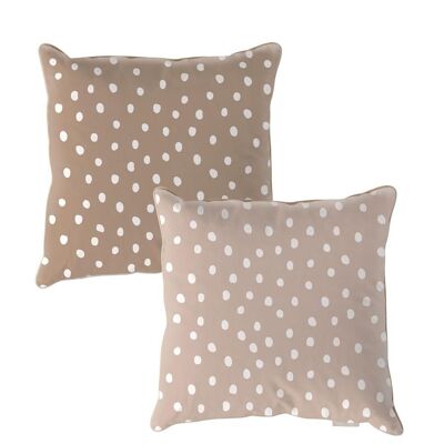 Irregular Dots Brown and Beige Cushion