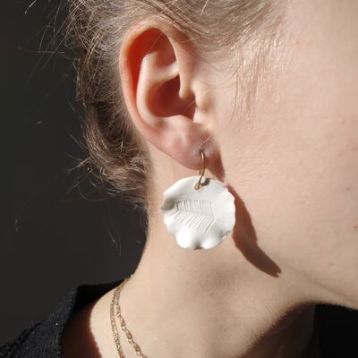 White mimosa earrings