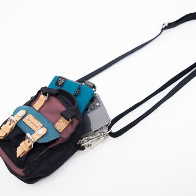 Macaroon Tiny Reborn series - smartphone-sized shoulder bag made from recycled materials