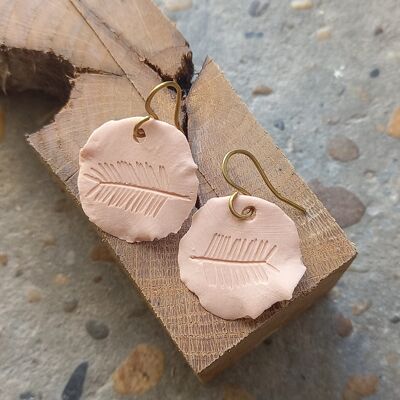 Nude pink mimosa earrings