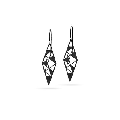 Boucles d'oreilles "Petit Losange" | noir