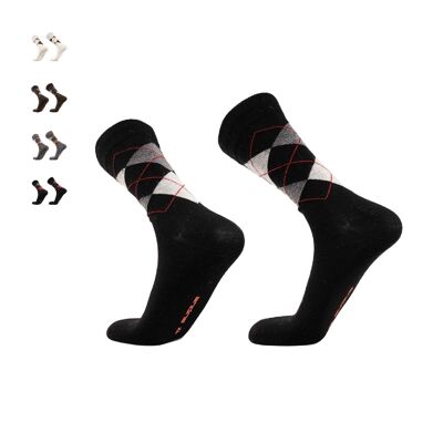 Argyle I City Socks I Alpaca, Bamboo & Merino for Men & Women - Black | ANDINA OUTDOORS