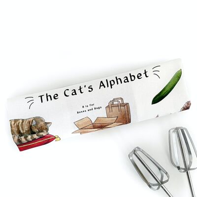 Das Alphabet-Geschirrtuch der Katze