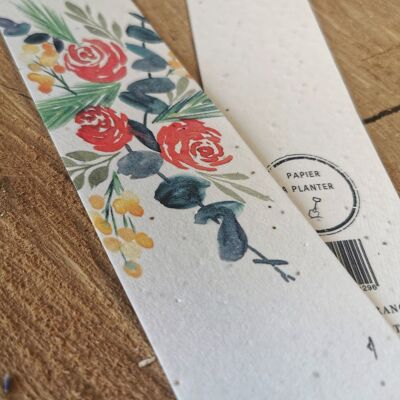 Seeded bookmark - Bouquet of roses