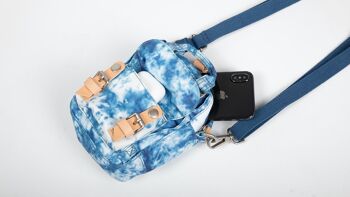 Macaroon Tiny Tie-Dye Series - Steel Blue - pochette à bandoulière format smartphone 9