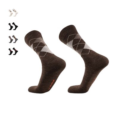 Argyle I City Socks I Alpaca, Bamboo & Merino for Men & Women - Brown | ANDINA OUTDOORS
