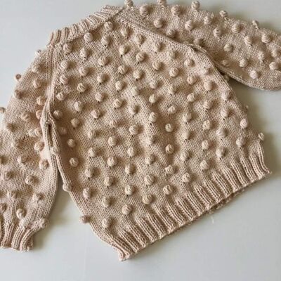 Suéter de palomitas de maíz deportivo orgánico tejido a mano, súper suave, multicolor
