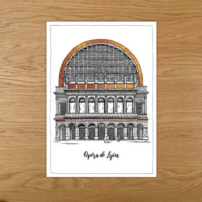 5x Cartes Postales Lyon Opéra