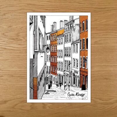 5x Cartes Postales Lyon Croix Rousse les pentes