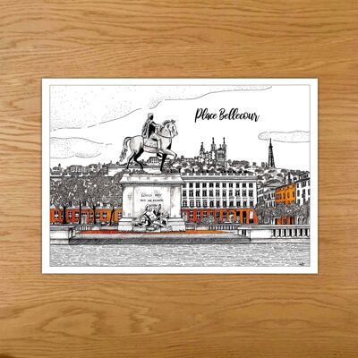 5 postales de Lyon Bellecour