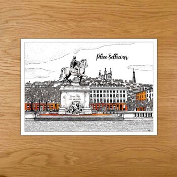 5x Cartes Postales Lyon Bellecour 1