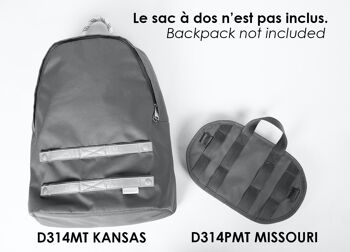 Kansas - Sac à dos basique avec bandes réfléchissantes, coordonné à la banane Missouri (D314PMT) 5