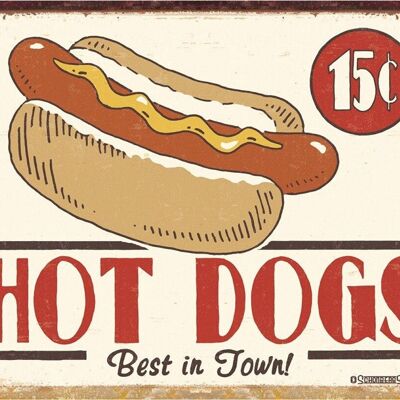 Metal plate Hot Dogs