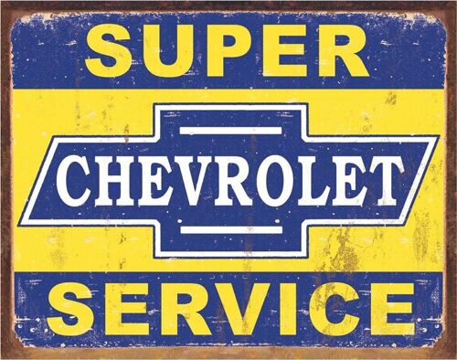 Plaque metal SUPER CHEVROLET SERVICE.