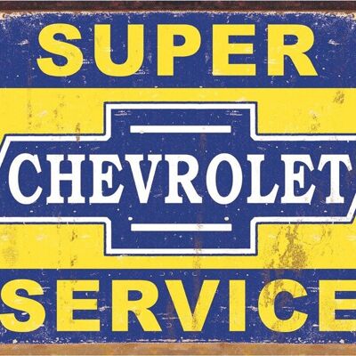 Plaque metal SUPER CHEVROLET SERVICE.