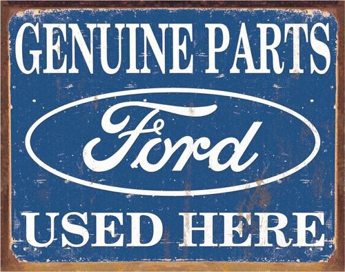 Plaque metal GENUINE PARTS FORD USED HERE
