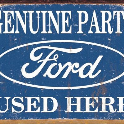 Plaque metal GENUINE PARTS FORD USED HERE